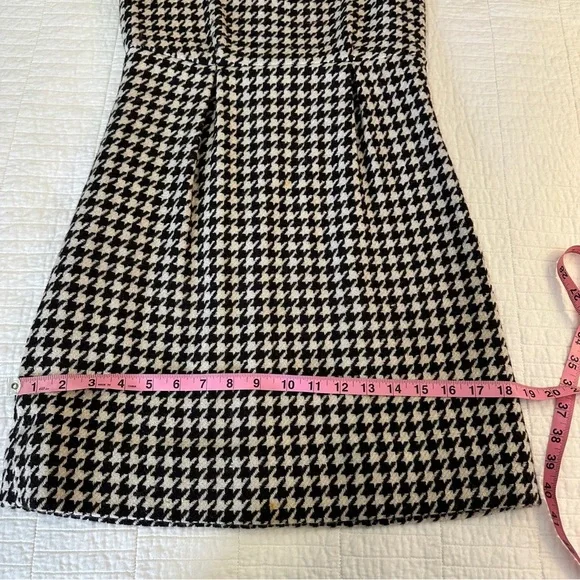 Vineyard Vines by Shep & Ian Sz 0 Empire Waist Houndstooth Mini Dress Wool Silk - Picture 6 of 9